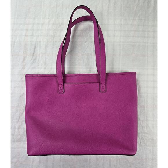 Michael Kors Leather Tote Bag Fuchsia Hot Pink Excellent Condition Barely Used - Picture 2 of 10